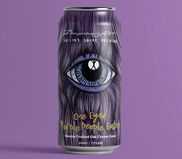 Sailors Grave x Dangerous Ales Collaboration One Eyed Purple People Eater / Double Fruited Oat Cream Gose 440ml - Hop Vine & Still