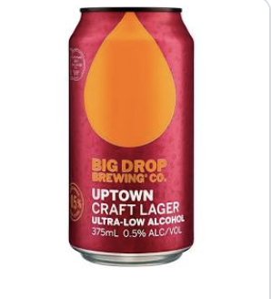 Big Drop Pine Uptown Lager 0.5% 375ml - Hop Vine & Still