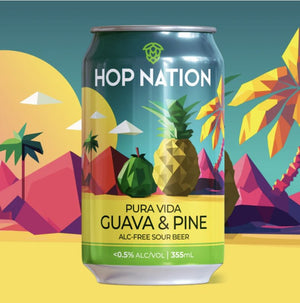 Hop Nation Pure Vida Guava & Pine Ale-Free Sour 355ml - Hop Vine & Still